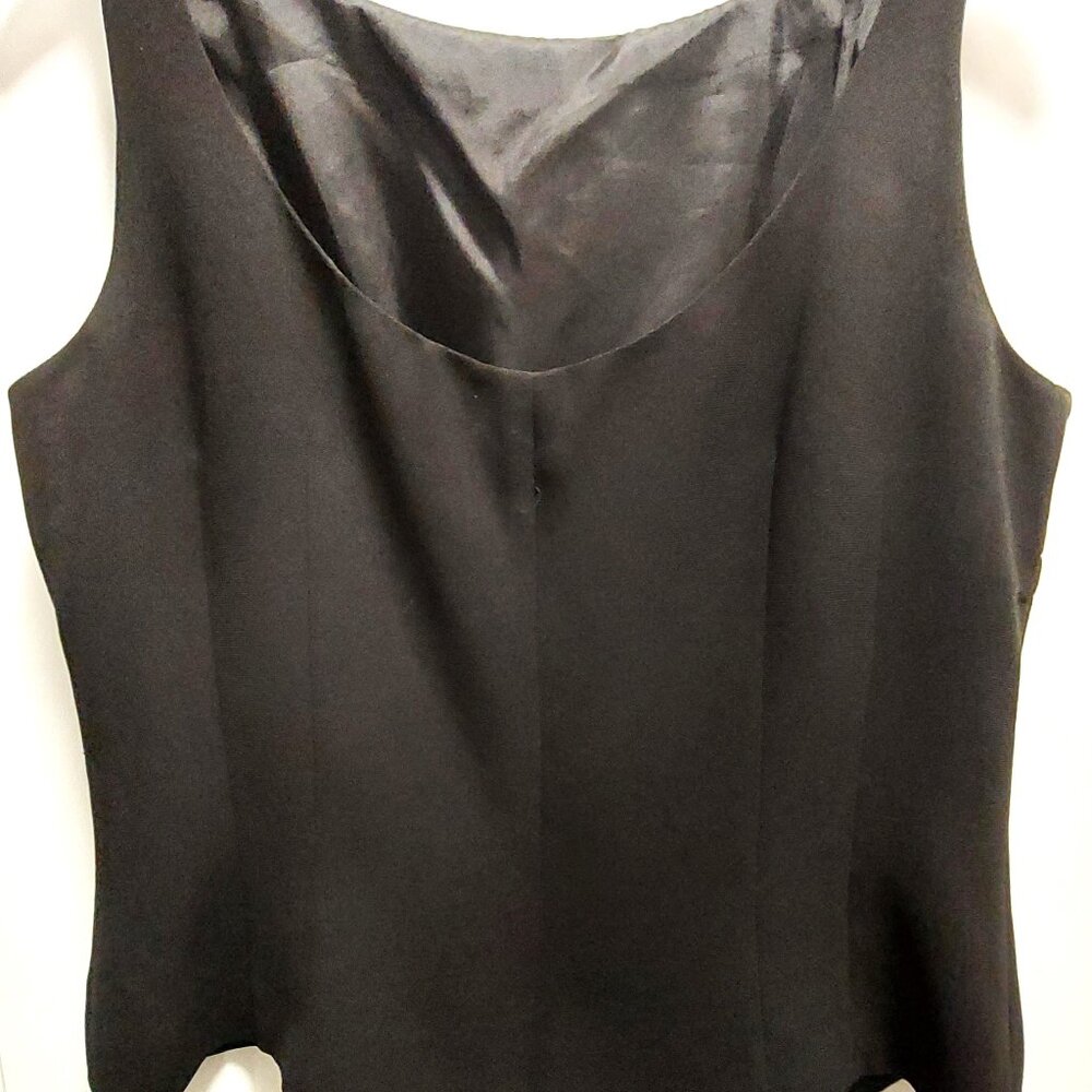 DONNA MORGAN 100% Polyester Black Sleeveless Lined Blouse w/Back Zipper Sz 14 - Picture 2 of 10